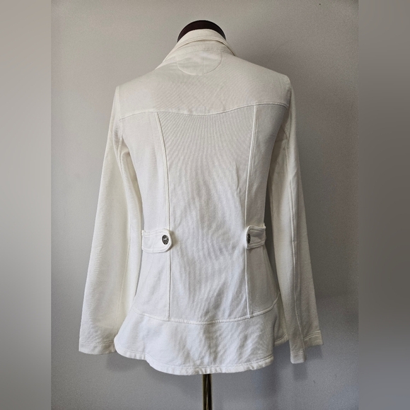 Neon Buddha Off White Sweater Jacket with Oversized Brown Buttons. Size XS - Picture 6 of 10